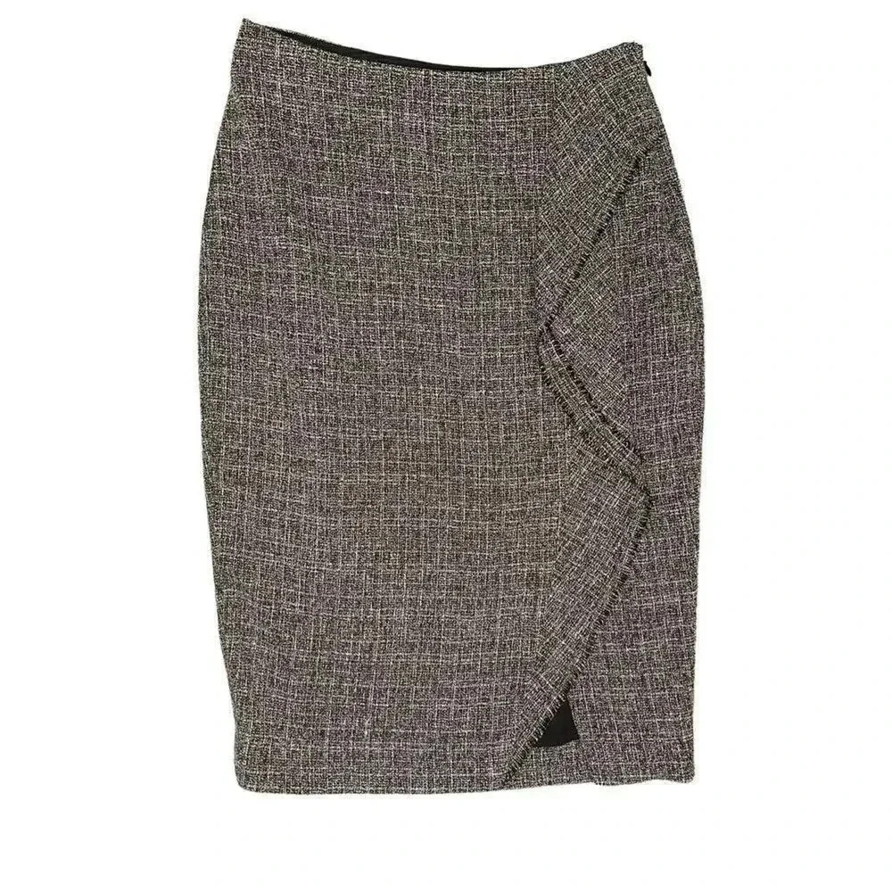 The Limited Women’s Size 2 Gray Side Zip Pencil‎ Skirt With Flutter Detail
